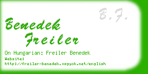 benedek freiler business card